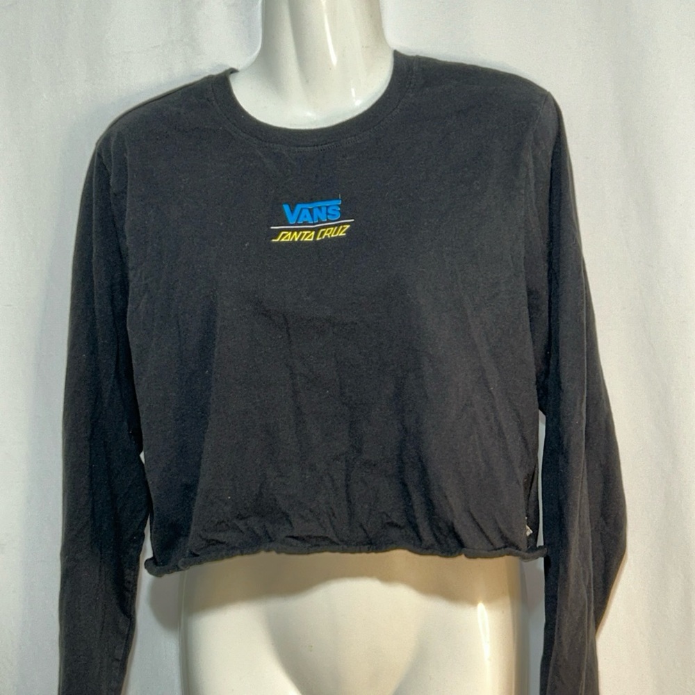 Vans Black and Blue Crop T-Shirt